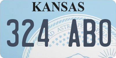 KS license plate 324ABO