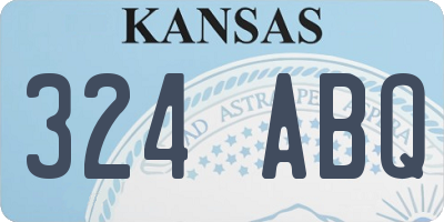 KS license plate 324ABQ