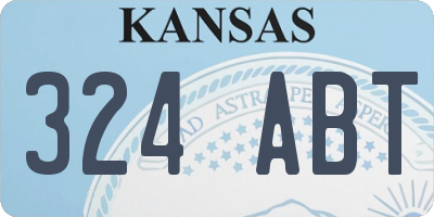 KS license plate 324ABT