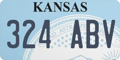 KS license plate 324ABV