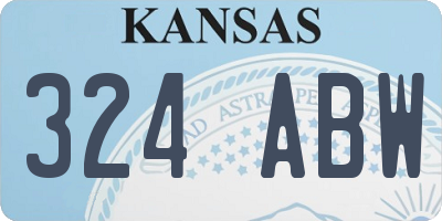 KS license plate 324ABW