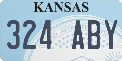 KS license plate 324ABY