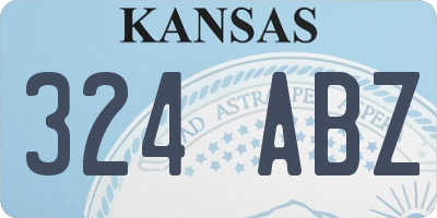 KS license plate 324ABZ