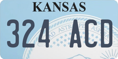 KS license plate 324ACD