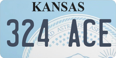 KS license plate 324ACE