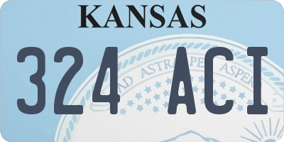 KS license plate 324ACI