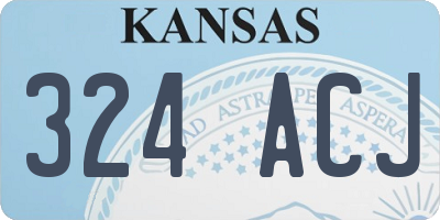 KS license plate 324ACJ