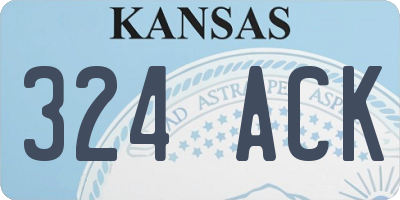 KS license plate 324ACK