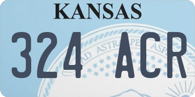 KS license plate 324ACR