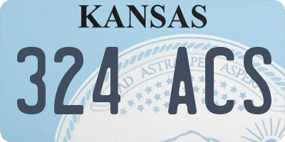 KS license plate 324ACS