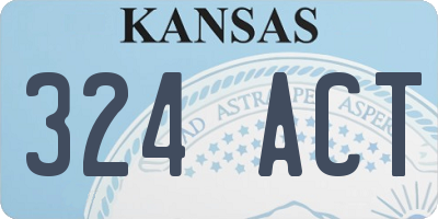 KS license plate 324ACT