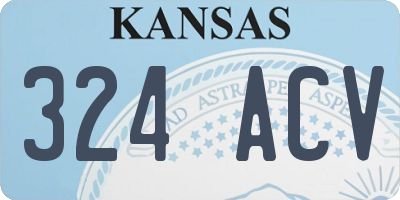 KS license plate 324ACV
