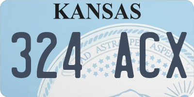 KS license plate 324ACX