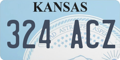 KS license plate 324ACZ