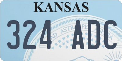 KS license plate 324ADC