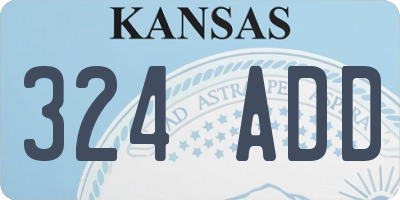 KS license plate 324ADD