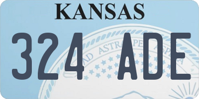 KS license plate 324ADE