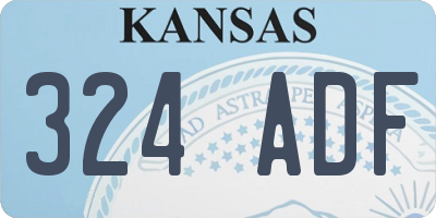 KS license plate 324ADF