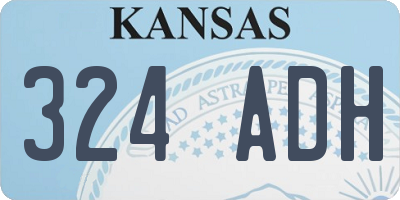 KS license plate 324ADH