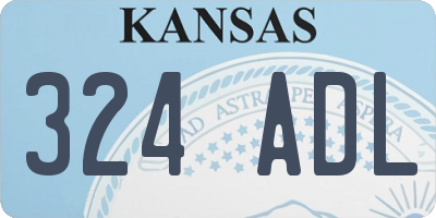 KS license plate 324ADL