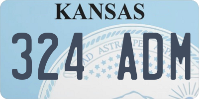 KS license plate 324ADM