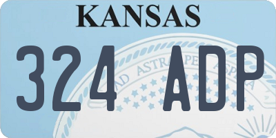 KS license plate 324ADP