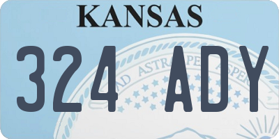 KS license plate 324ADY