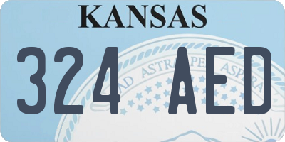 KS license plate 324AED