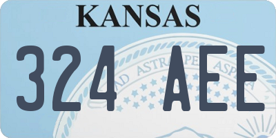 KS license plate 324AEE