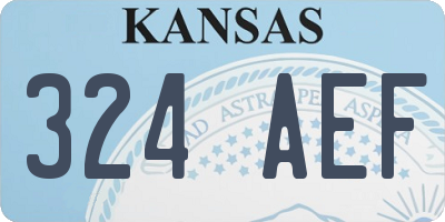 KS license plate 324AEF