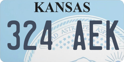 KS license plate 324AEK
