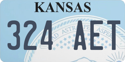 KS license plate 324AET