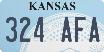 KS license plate 324AFA
