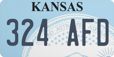KS license plate 324AFD