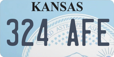 KS license plate 324AFE