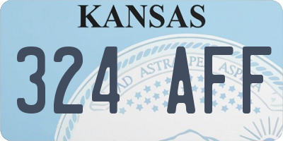 KS license plate 324AFF