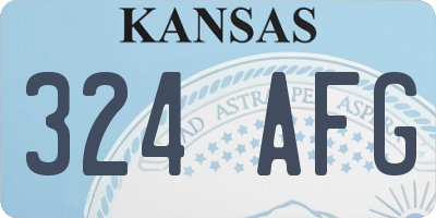 KS license plate 324AFG