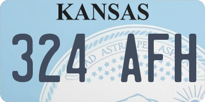 KS license plate 324AFH