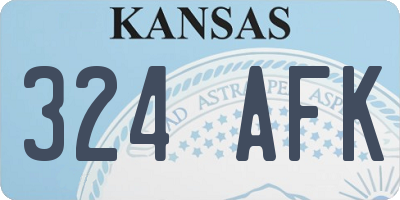 KS license plate 324AFK