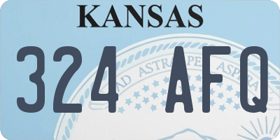 KS license plate 324AFQ