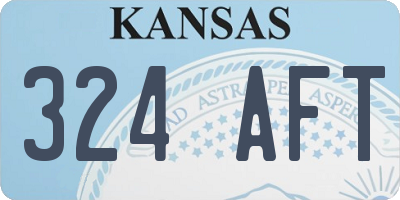 KS license plate 324AFT