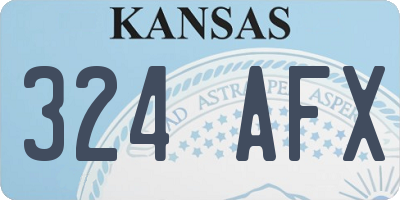 KS license plate 324AFX