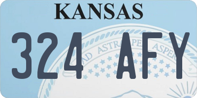 KS license plate 324AFY