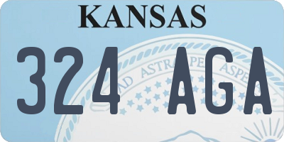 KS license plate 324AGA