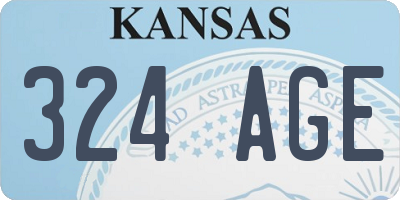 KS license plate 324AGE