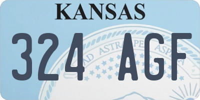 KS license plate 324AGF