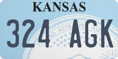 KS license plate 324AGK