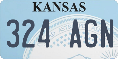 KS license plate 324AGN