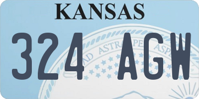 KS license plate 324AGW