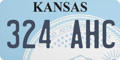 KS license plate 324AHC